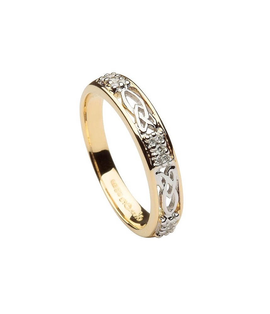 Bague trinité en diamant - Or jaune et blanc