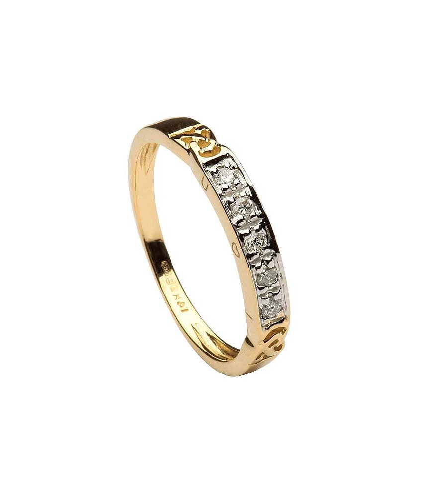 Women's Eternity Knot Ring with Diamonds - Yellow Gold