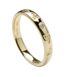 Engraved Trinity Knot Wedding Ring