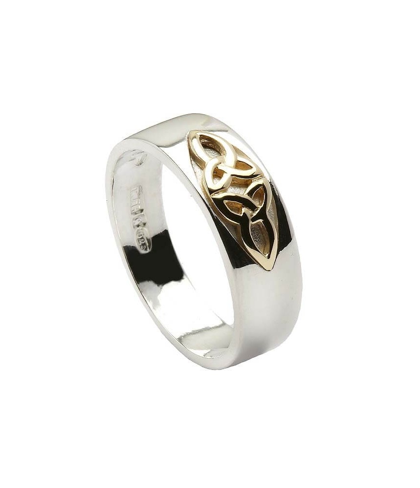 Trinity Knot Inset Ring - Silver & Gold