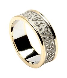 Embossed Trinity Knot Ring with Trim