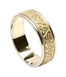 Embossed Trinity Knot Ring with Trim