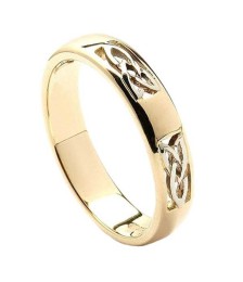 Trinity Inset Wedding Ring - Yellow & White Gold