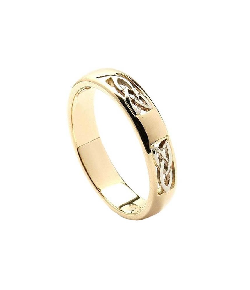 Trinity Inset Wedding Ring - Yellow & White Gold