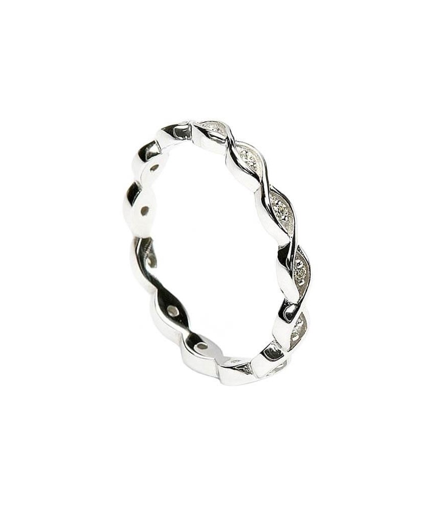 Infinity Knot Diamond Ring - White Gold