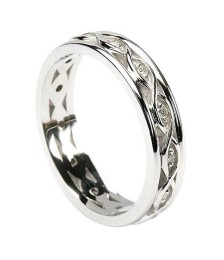 Bague à diamants infini avec bordure - tout en or blanc