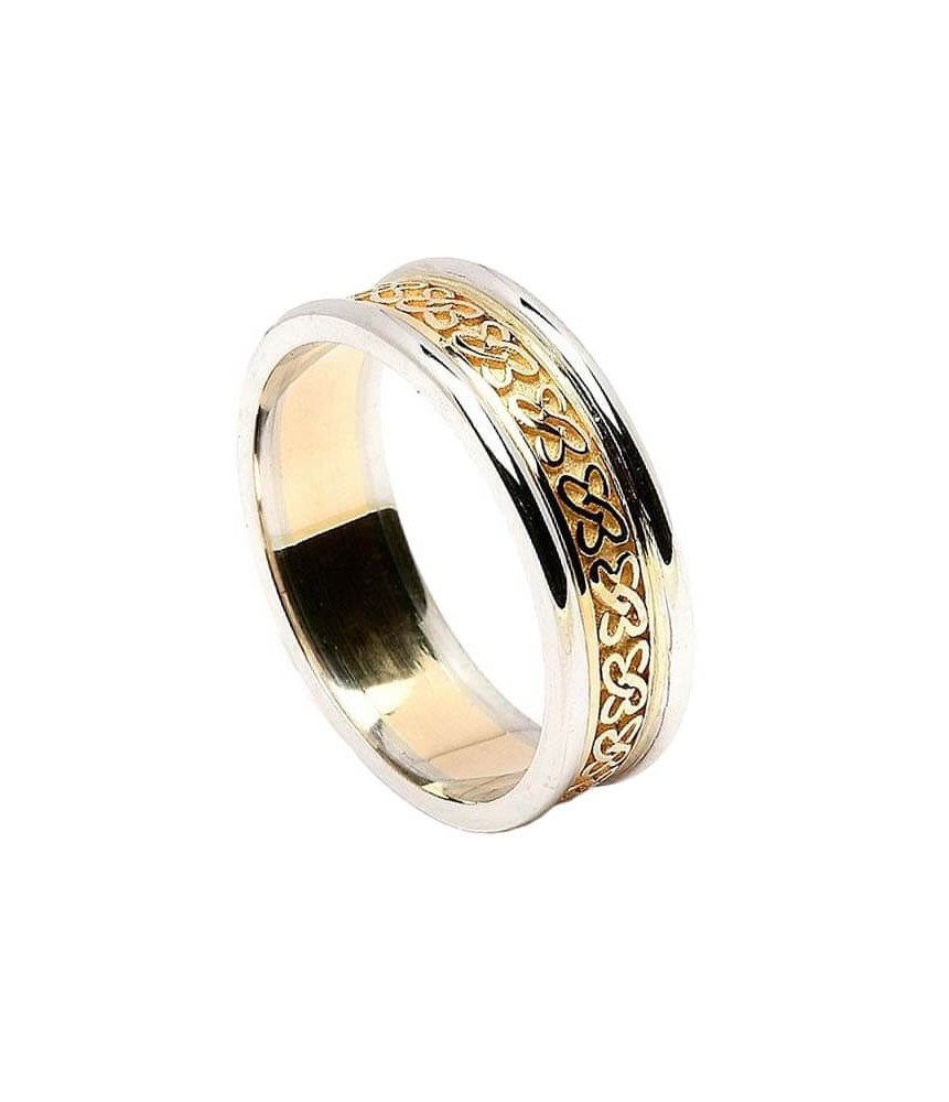 Women's Celtic Hearts Band with Trim - Yellow with White Trim