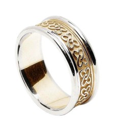 Men's Celtic Hearts Band with Trim - Yellow with White Trim