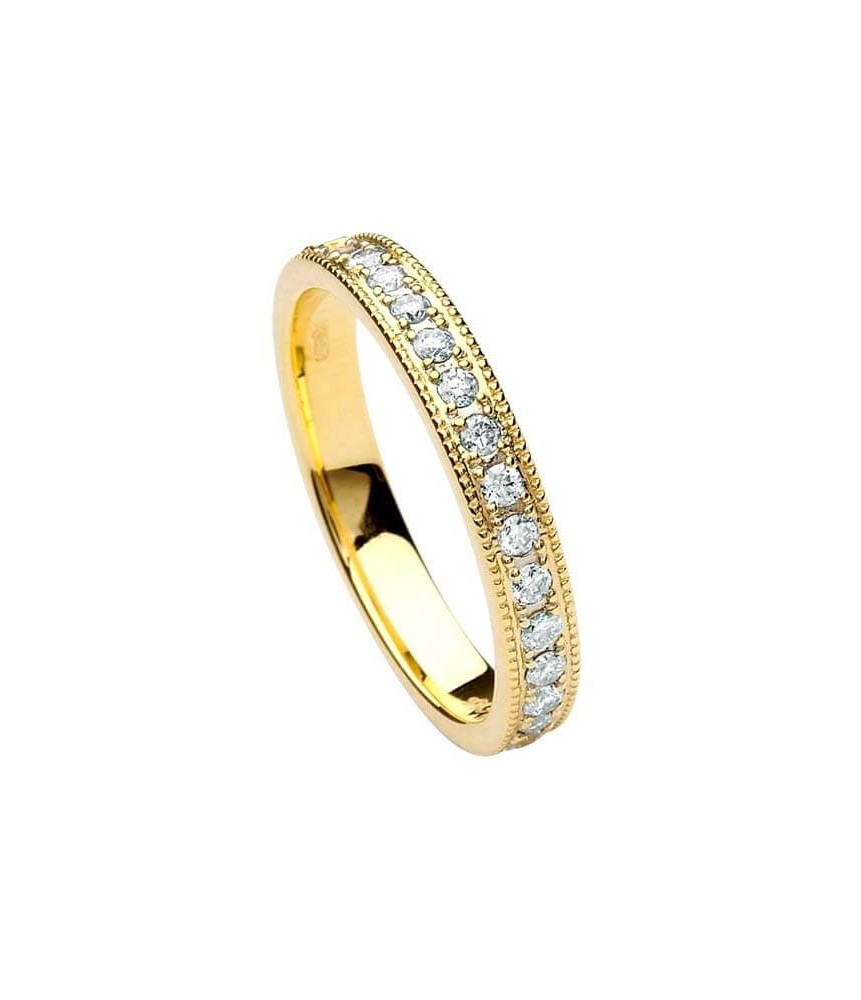 Damen Trinity Knoten Diamant Ehering - Gelbgold