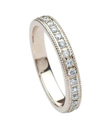 Women's Trinity Knot Diamond Wedding Band - White Gold