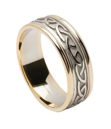 Embossed Celtic Knot Ring with Trim