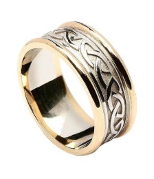 Embossed Celtic Knot Ring with Trim