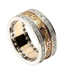 Celtic Spiral Band with Diamond Trim