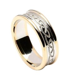 Gravierte Keltischer Knoten Ring mit Trim