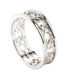 Femmes noeud d'amour bague de mariage - Tout or blanc