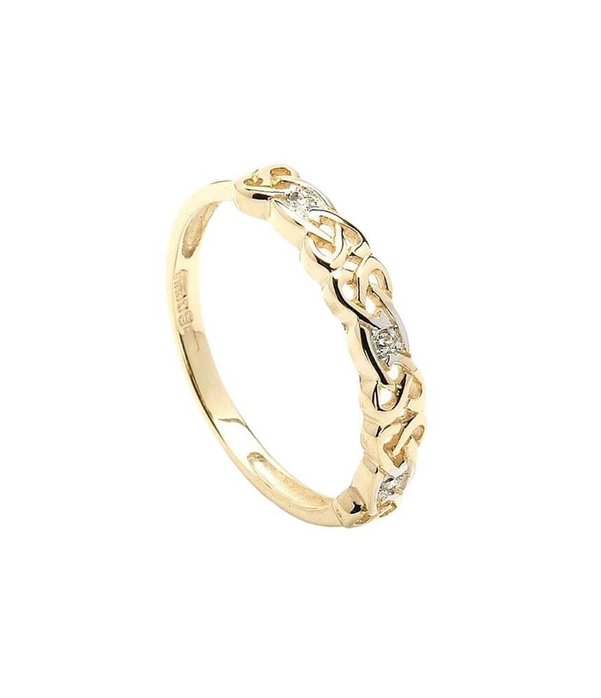 Women's Celtic Diamond Ring in Yellow Gold