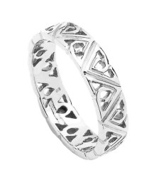 Women's Modern Trinity Knot Wedding Band - White Gold