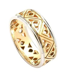 Modern Two-Tone Trinity Knot Wedding Band