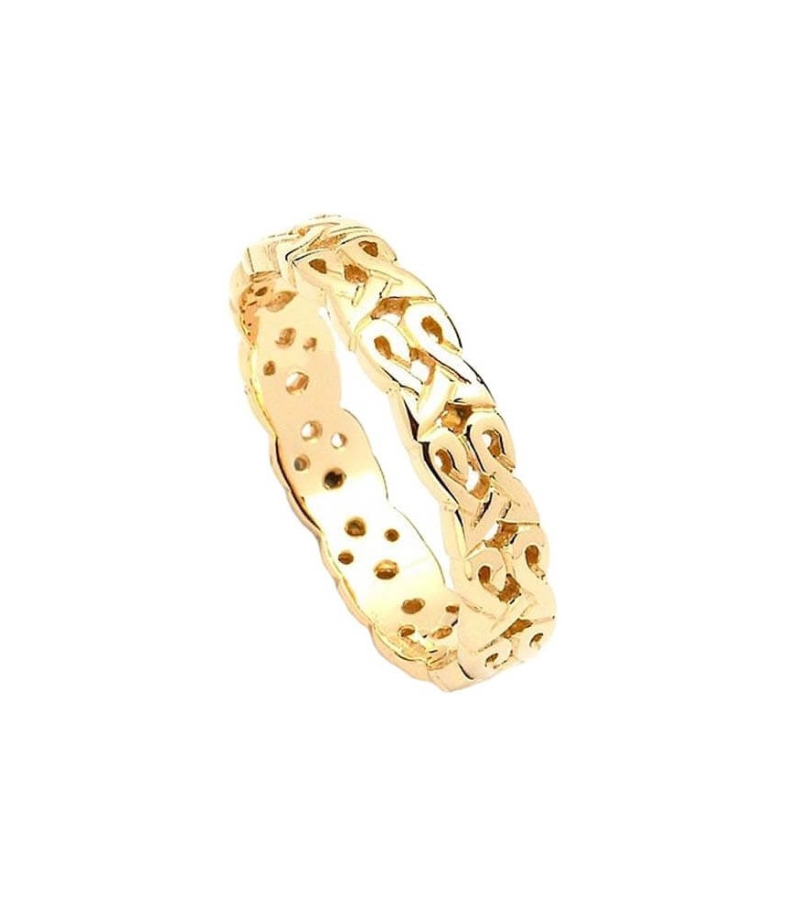 Narrow Celtic Wedding Ring - Yellow Gold