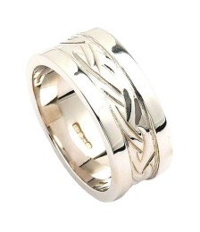 Celtic Weave Wedding Ring with Trim