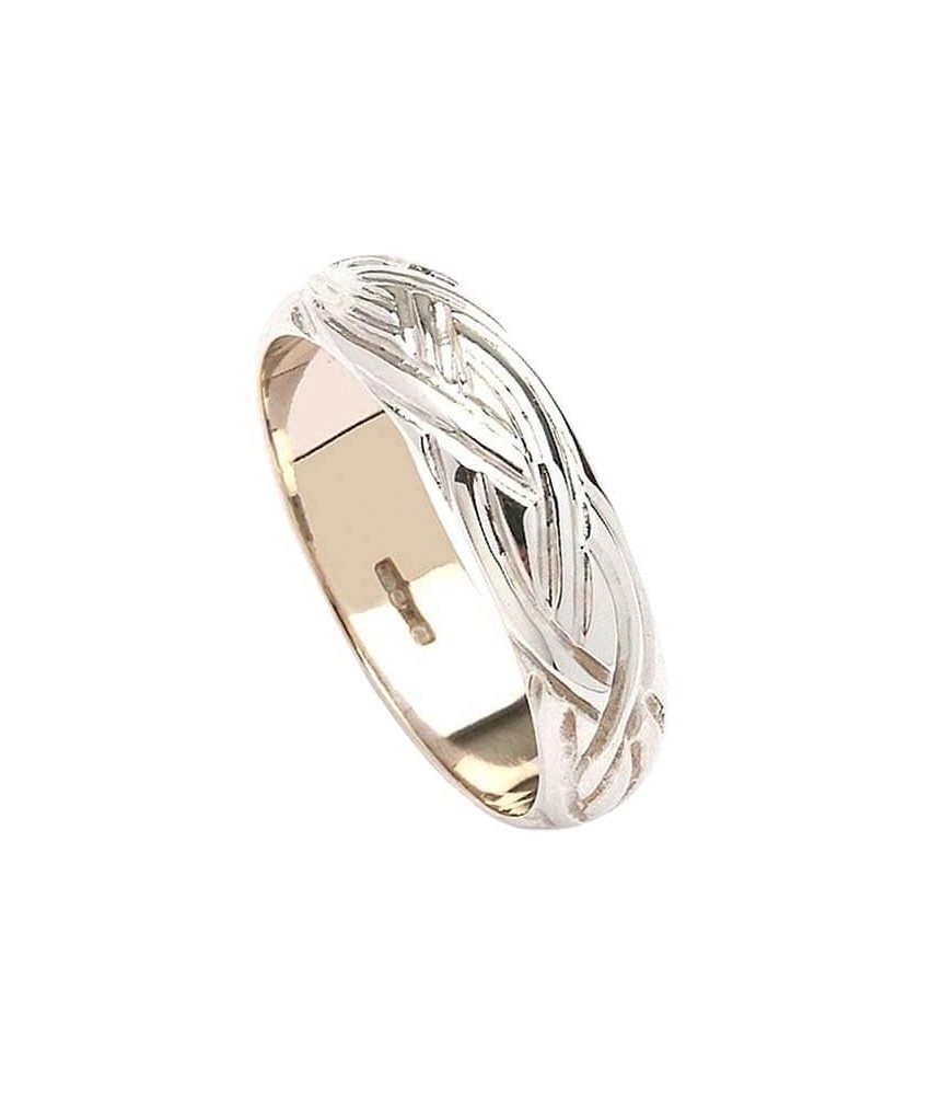 Celtic Weave Wedding Band - White Gold