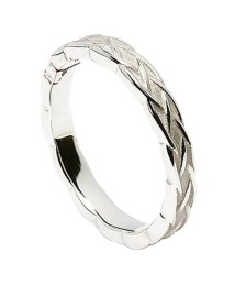 Celtic Weave Wedding Ring - White Gold