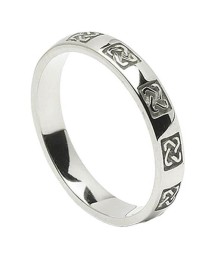 Women's Celtic Wedding Ring - White Gold