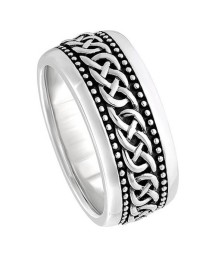 Celtic Lover's Knot Wedding Band - All White