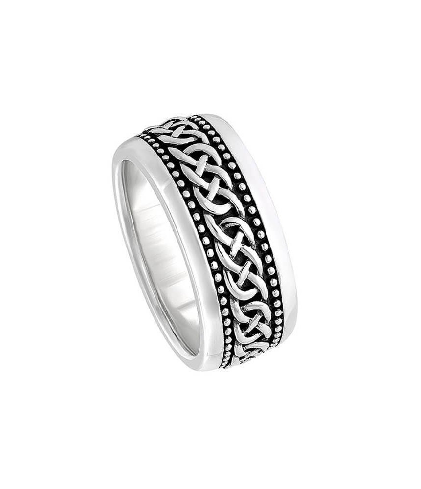 Celtic Lover's Knot Wedding Band - All White