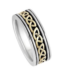 Two Tone Celtic Knot Wedding Ring