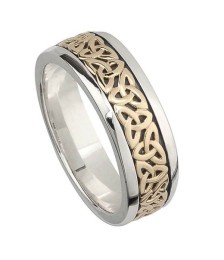 Two Tone Trinity Knot Wedding Ring