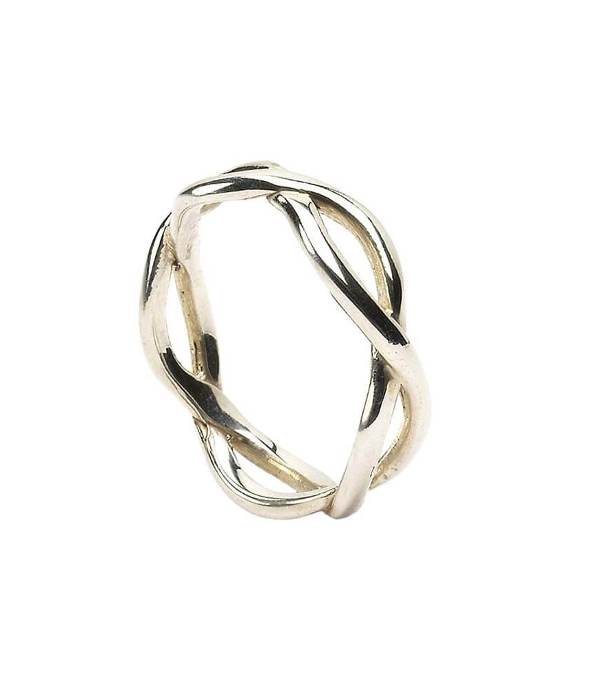 Bague à nœud infini pour femme - or blanc ou argent