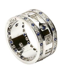 Bague Trinité avec Saphirs et Diamants