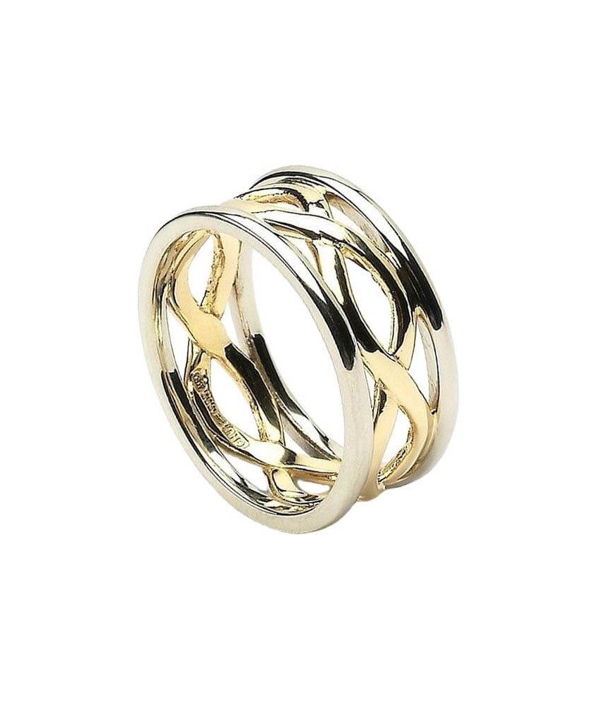 Bague à nœud avec garniture Infinity pour femme - Or jaune et blanc