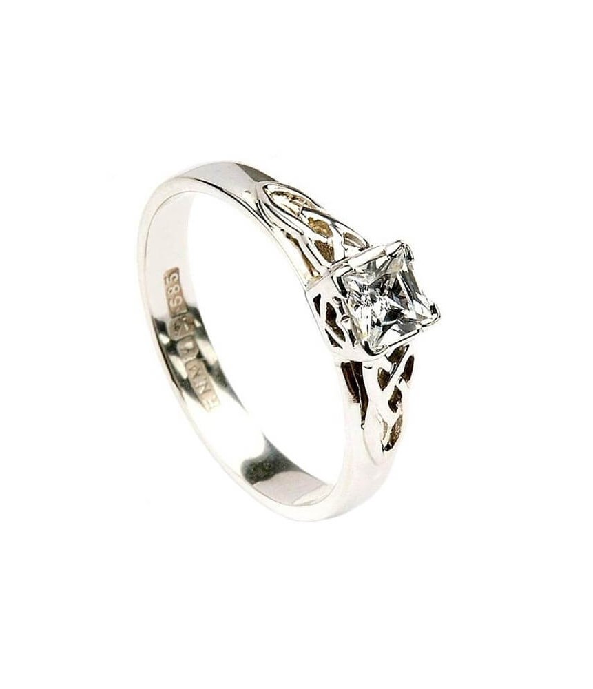 Princess Engagement Ring - White Gold - No Diamond