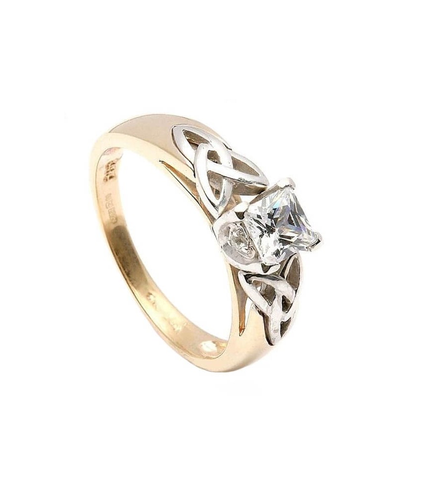 Bague de fiançailles en diamant princesse