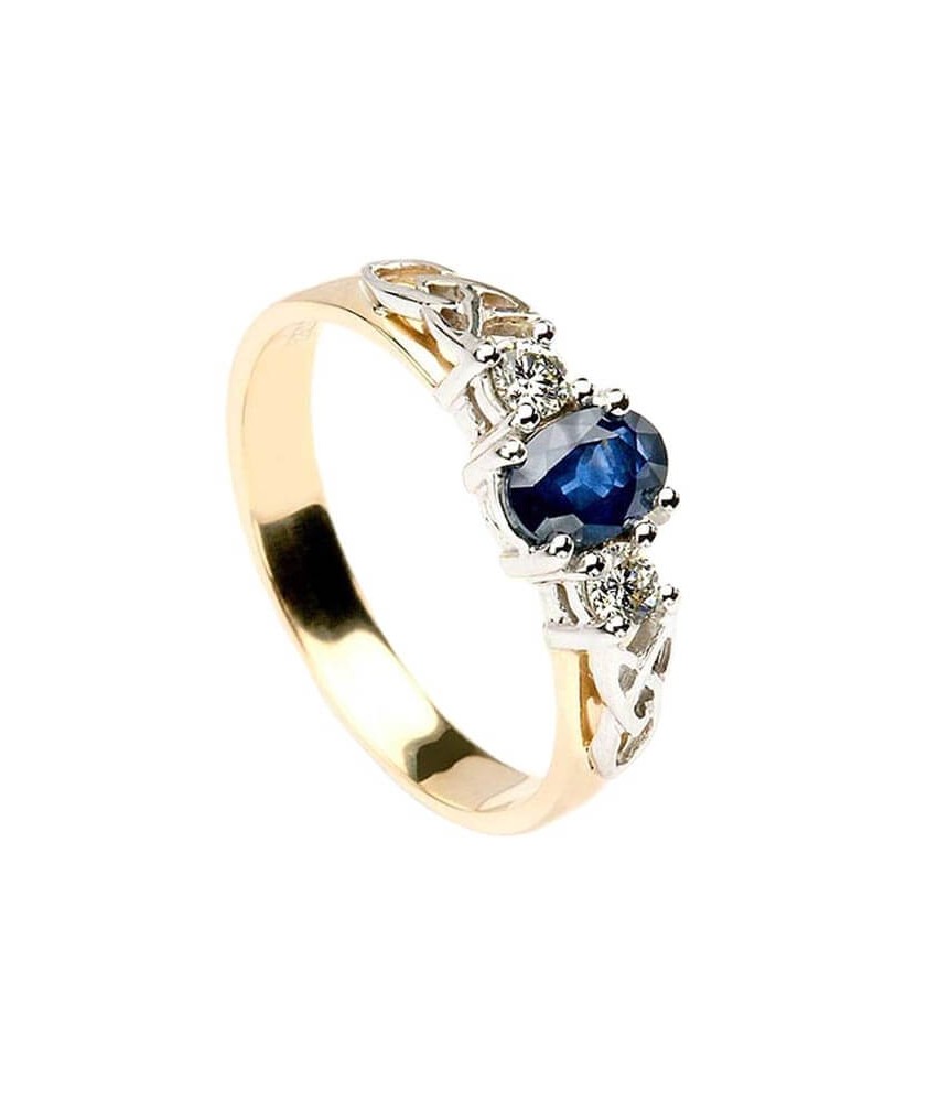 Bague de fiançailles en saphir et diamants