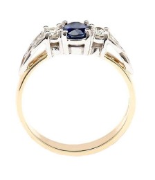 Sapphire and Diamond Engagement Ring - Side View