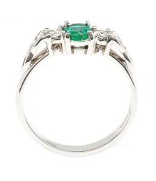 Emerald Engagement Ring - Side View