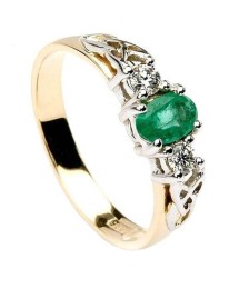 Emerald and Diamond Engagement Ring