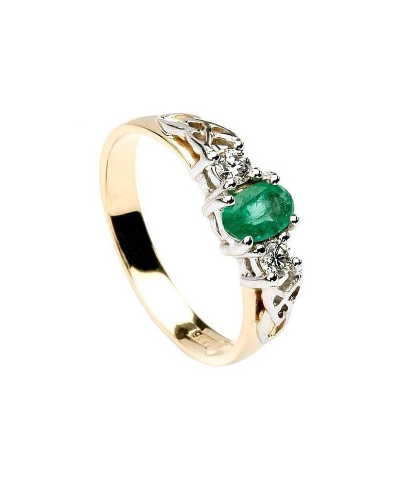 Emerald and Diamond Engagement Ring