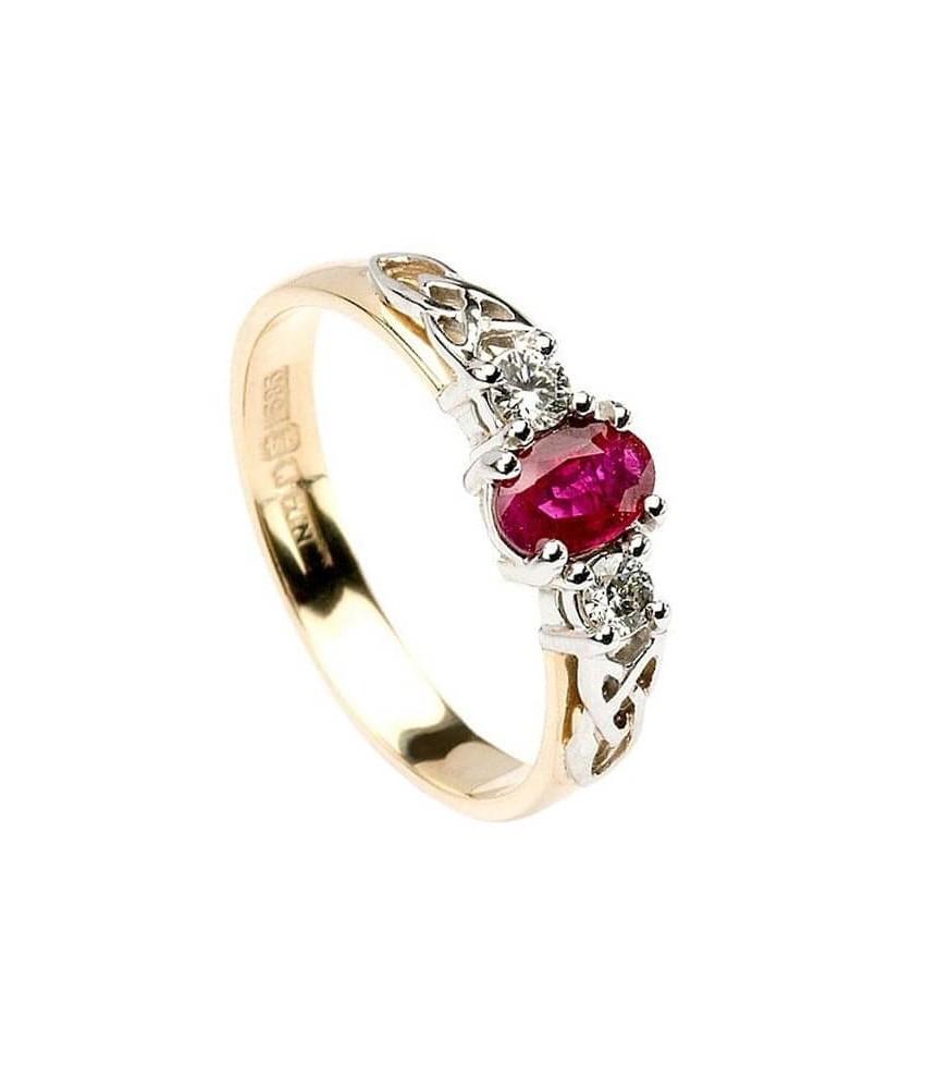 Bague de fiançailles en rubis - or jaune