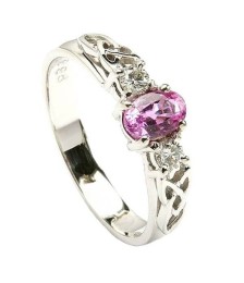 Pink Sapphire White Gold Ring