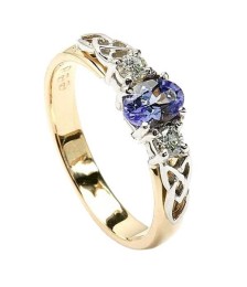 Bague de fiançailles tanzanite bleue