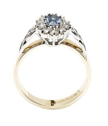 Saphir und Diamant Cluster Ring