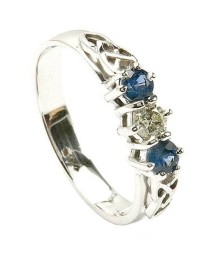 Sapphire 3 Stone Engagement Ring