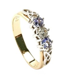 Tanzanite 3 Stone Engagement Ring