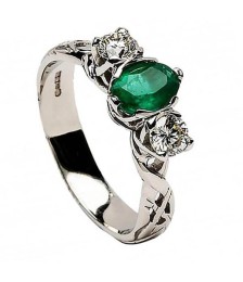 Emerald Celtic Engagement Ring