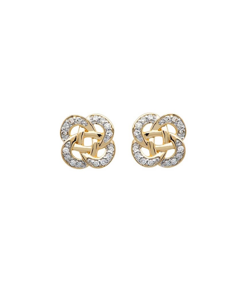 Diamond Celtic Stud Earrings