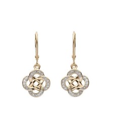 Diamond Celtic Drop Earrings